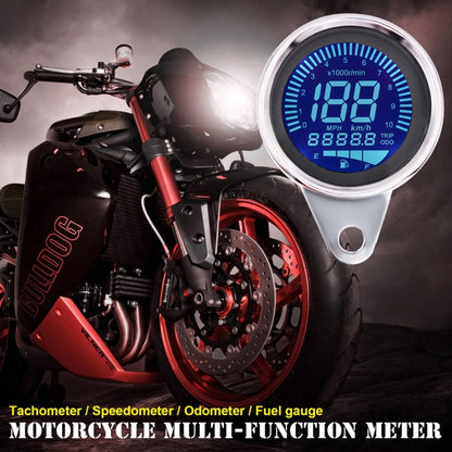 Motorcycle Multi-functional Modification Instrumentation Motorcycle Odometer Speedometer Tachometer Oil Gauge(Silver) - Electrical Instruments by buy2fix | Online Shopping UK | buy2fix