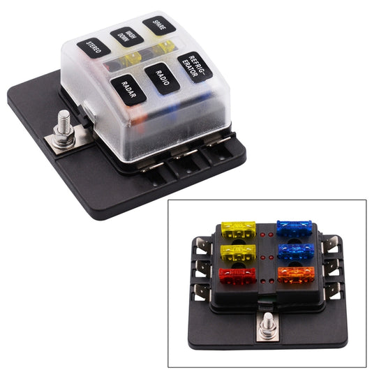 1 in 6 Out Fuse Box PC Terminal Block Fuse Holder Kits with LED Warning Indicator for Auto Car Truck Boat - Fuse by buy2fix | Online Shopping UK | buy2fix