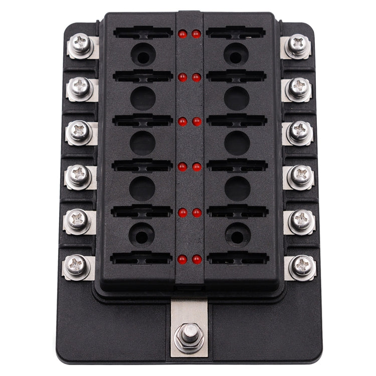 1 in 12 Out Fuse Box Screw Terminal Section Fuse Holder Kits with LED Warning Indicator for Auto Car Truck Boat - Fuse by buy2fix | Online Shopping UK | buy2fix