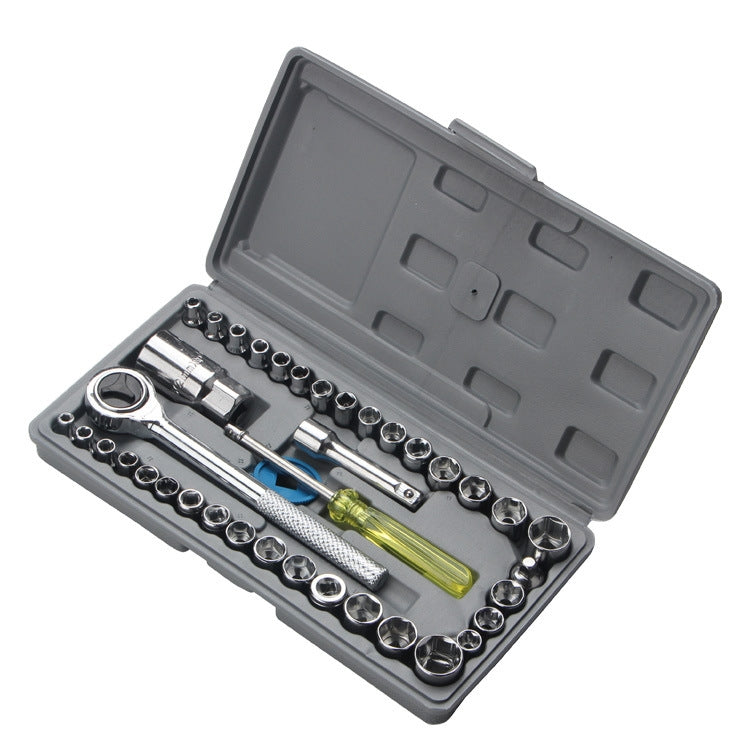 40 PCS Socket Wrench Set Car / Motorcycles Repair Combination Hardware Toolbox - Hand Tool Sets by buy2fix | Online Shopping UK | buy2fix