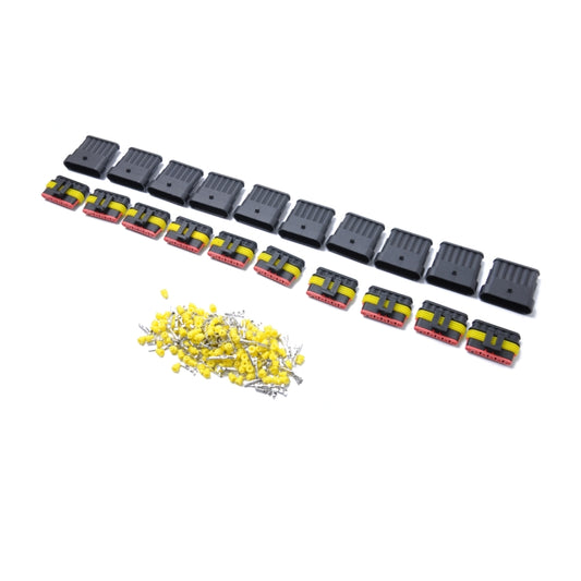 10 Sets 6 Pins Way Sealed Waterproof Electrical Wire Connector Plug Terminal Car Auto Set - Booster Cable & Clip by buy2fix | Online Shopping UK | buy2fix