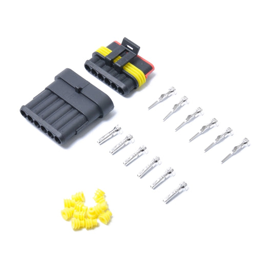10 Sets 6 Pins Way Sealed Waterproof Electrical Wire Connector Plug Terminal Car Auto Set - Booster Cable & Clip by buy2fix | Online Shopping UK | buy2fix
