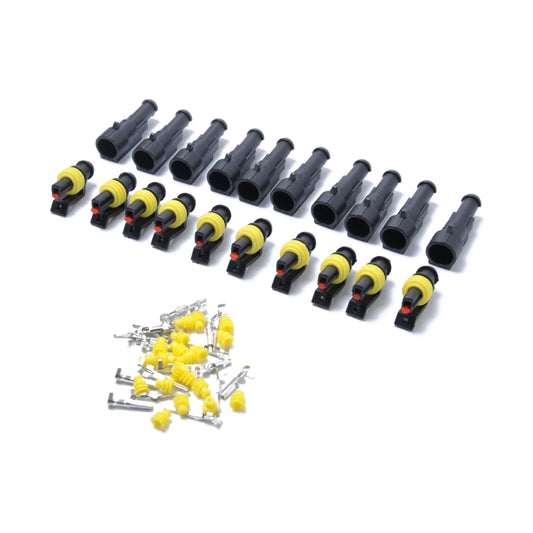 10 Sets 1 Pin Way Sealed Waterproof Electrical Wire Connector Plug Terminal Car Auto Set - Booster Cable & Clip by buy2fix | Online Shopping UK | buy2fix