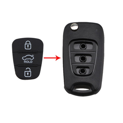 Replacement 3 Buttons Silicone Pad for Hyundai / Kia Car Key Shell, without Battery - Car Key Cases by buy2fix | Online Shopping UK | buy2fix