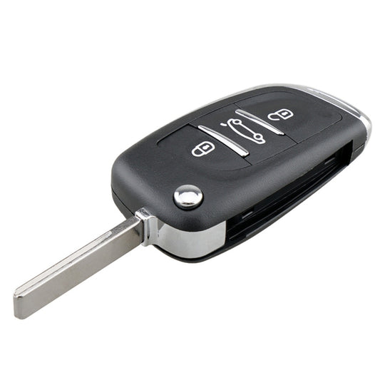 For PEUGEOT Car Keys Replacement 3 Buttons Car Key Case with Grooved and Holder