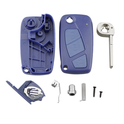 For FIAT Car Keys Replacement 3 Buttons Car Key Case with Side Battery Holder (Blue) by buy2fix