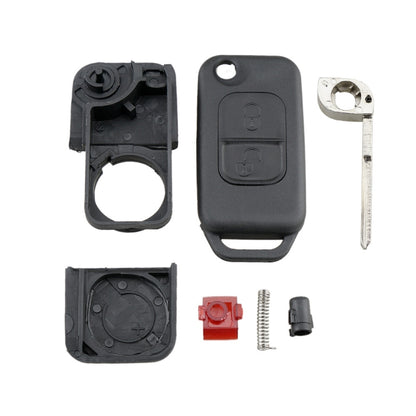 For Mercedes-Benz Car Keys Replacement 2 Buttons Car Key Case with Foldable Key Blade - Car Key Cases by buy2fix | Online Shopping UK | buy2fix