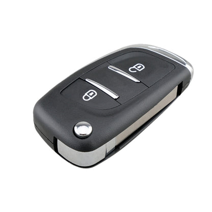 For PEUGEOT Car Keys Replacement 2 Buttons Car Key Case with Holder, without Grooved by buy2fix