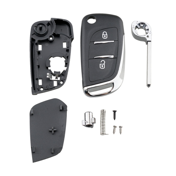 For PEUGEOT Car Keys Replacement 2 Buttons Car Key Case with Holder, without Grooved by buy2fix