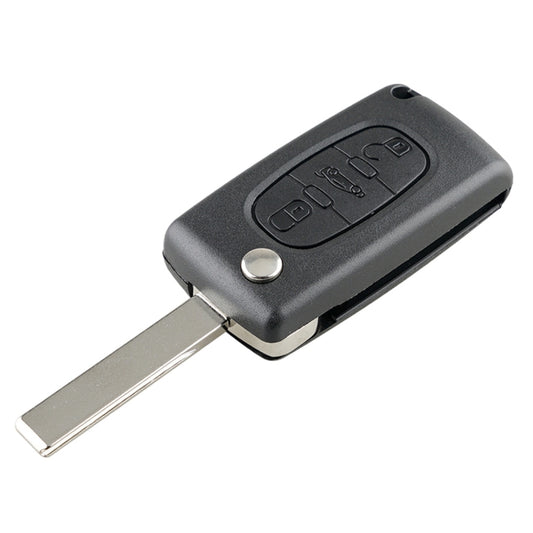For PEUGEOT Car Keys Replacement 3 Buttons Car Key Case with Grooved, without Holder - Car Key Cases by buy2fix | Online Shopping UK | buy2fix