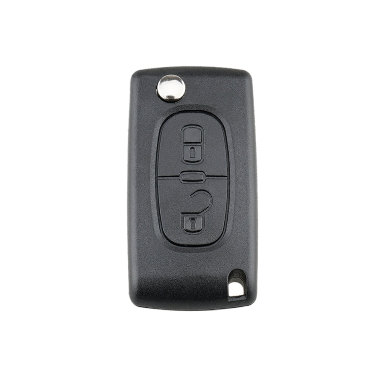 For PEUGEOT Car Keys Replacement 2 Buttons Square Car Key Case with Grooved and Holder by buy2fix
