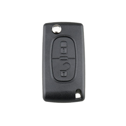 For PEUGEOT Car Keys Replacement 2 Buttons Square Car Key Case with Grooved and Holder by buy2fix