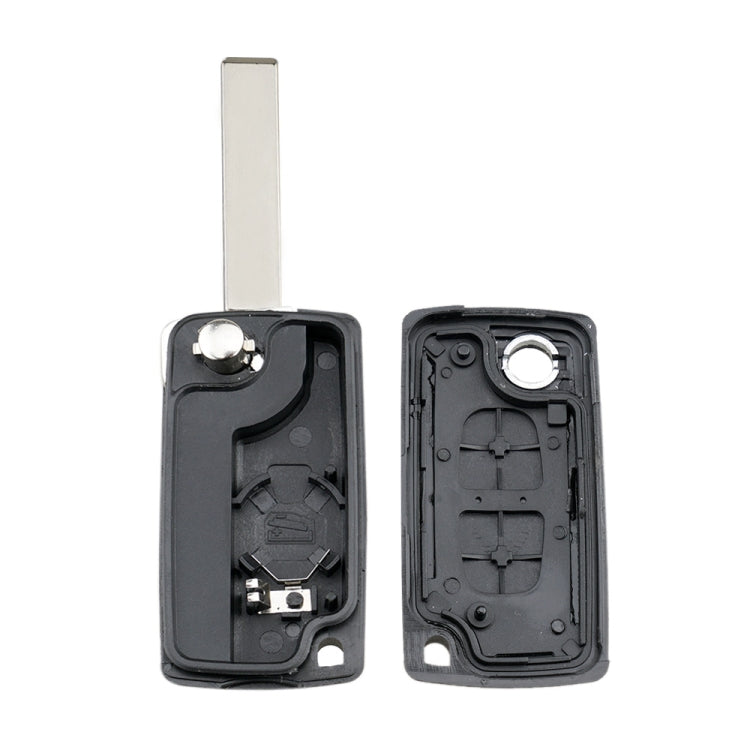 For PEUGEOT Car Keys Replacement 2 Buttons Square Car Key Case with Grooved and Holder by buy2fix