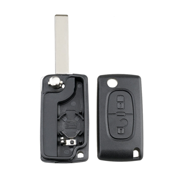 For PEUGEOT Car Keys Replacement 2 Buttons Square Car Key Case with Grooved and Holder by buy2fix