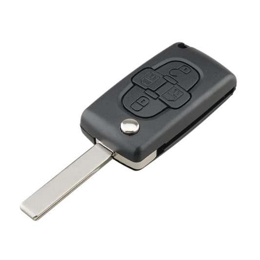 For CITROEN C8 / PEUGEOT 1007 Car Keys Replacement 4 Buttons Car Key Case with Grooved, without Holder - Car Key Cases by buy2fix | Online Shopping UK | buy2fix