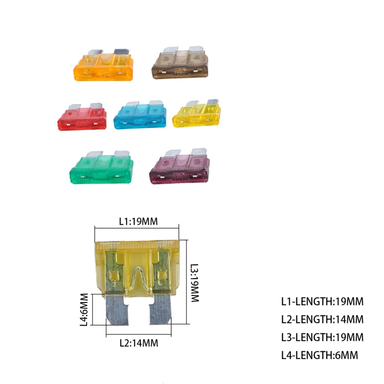 100 PCS Mix Assorted Car Motorcycle Truck Blade Fuse Set 3A 5A 7.5A 10A 15A 20A 25A 30A 35A 40A with Huse Holder - Fuse by buy2fix | Online Shopping UK | buy2fix