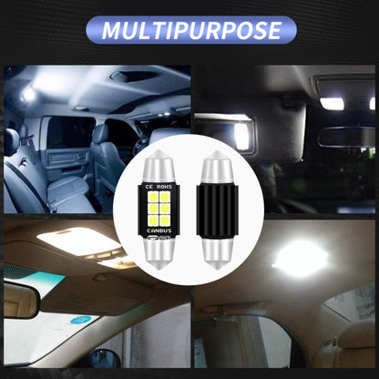 2 PCS 36mm DC12V-24V 3W 6000K 660LM 6LEDs SMD-3030 Car Reading Lamp / License Plate Light - License Plate Lights by buy2fix | Online Shopping UK | buy2fix