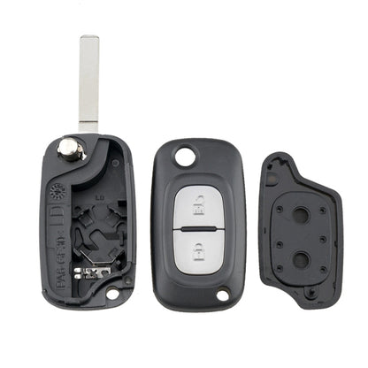 For RENAULT Clio / Megane / Kangoo / Modus Car Keys Replacement 2 Buttons Car Key Case with Foldable Key Blade by buy2fix