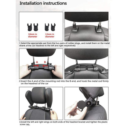 Car Seat Headrest Car Neck Pillow Sleep Side Headrest for Children and Adults (Black Red) by buy2fix