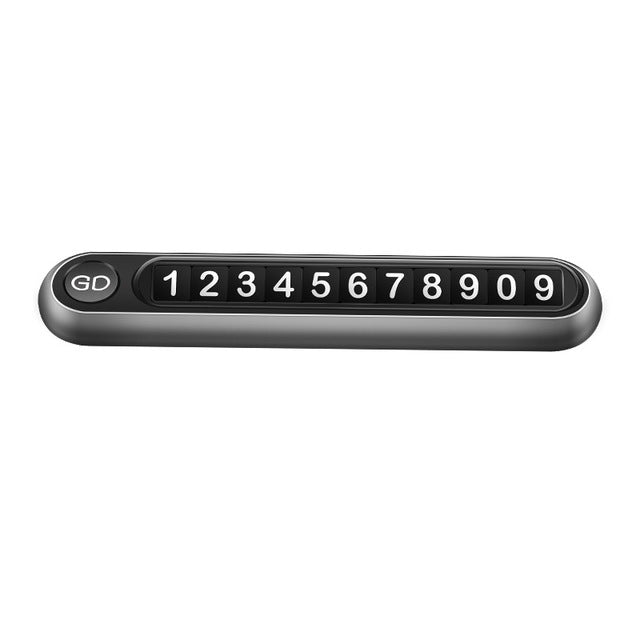 Hidden Number Metal Car Temporary Parking Number Plate Parking Card (Grey) by buy2fix