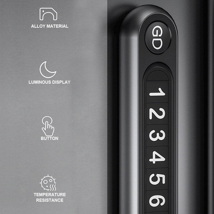 Hidden Number Metal Car Temporary Parking Number Plate Parking Card (Grey) by buy2fix