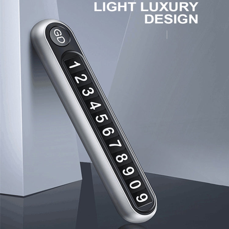 Hidden Number Metal Car Temporary Parking Number Plate Parking Card (Grey) by buy2fix