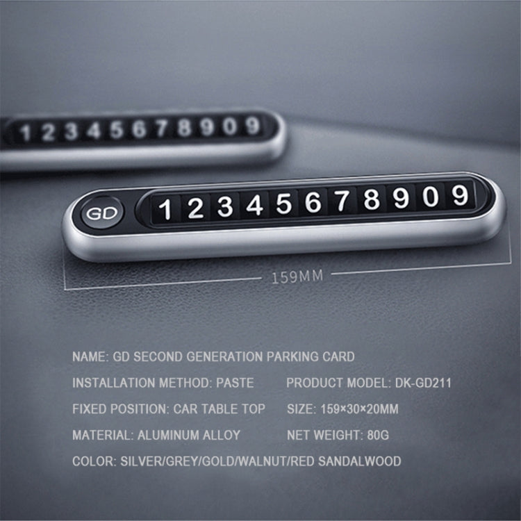Hidden Number Metal Car Temporary Parking Number Plate Parking Card (Grey) by buy2fix