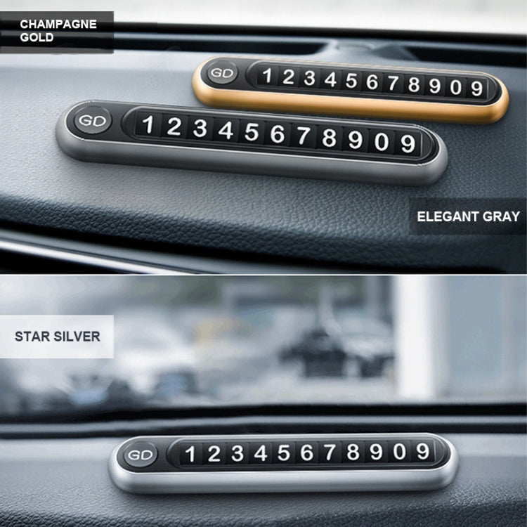 Hidden Number Metal Car Temporary Parking Number Plate Parking Card (Grey) by buy2fix