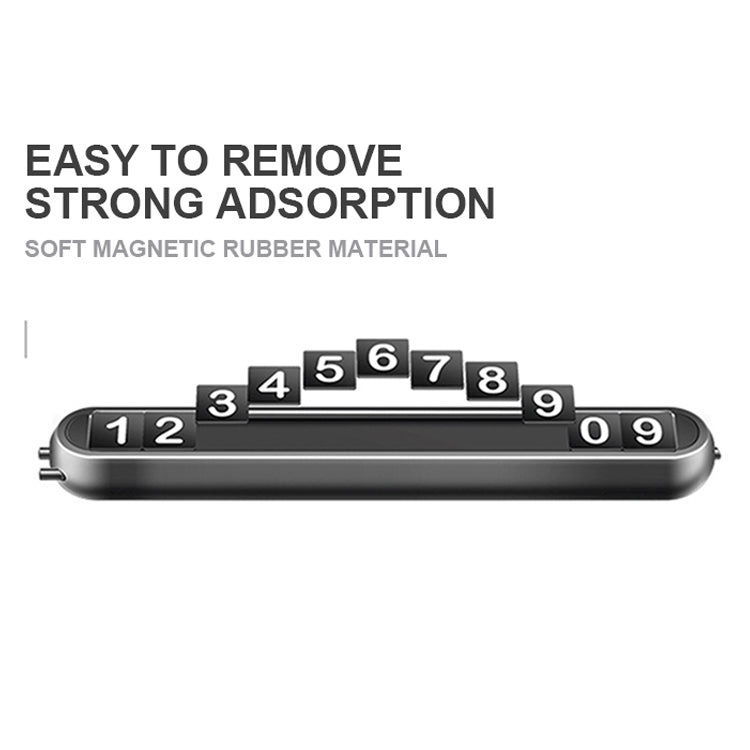 Hidden Number Metal Car Temporary Parking Number Plate Parking Card (Grey) by buy2fix