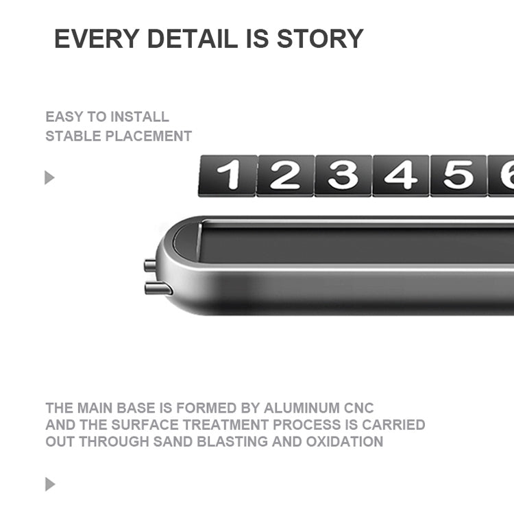 Hidden Number Metal Car Temporary Parking Number Plate Parking Card (Grey) by buy2fix