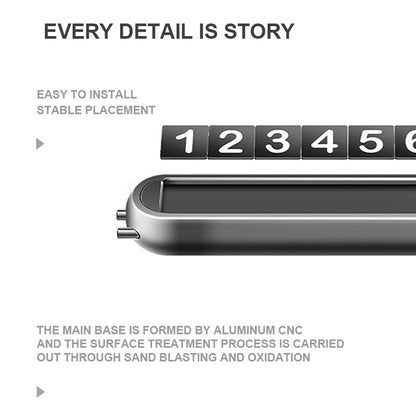 Hidden Number Metal Car Temporary Parking Number Plate Parking Card (Grey) by buy2fix