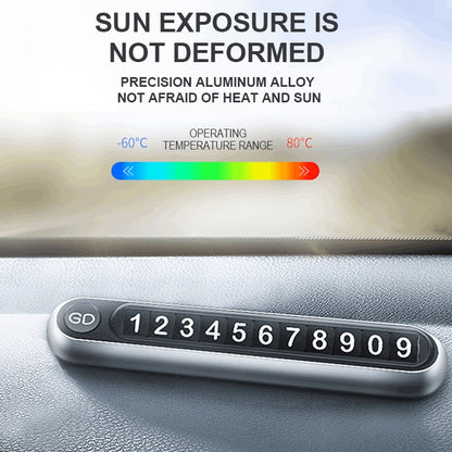 Hidden Number Metal Car Temporary Parking Number Plate Parking Card (Grey) by buy2fix