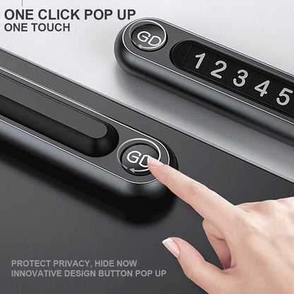 Hidden Number Metal Car Temporary Parking Number Plate Parking Card (Grey) by buy2fix