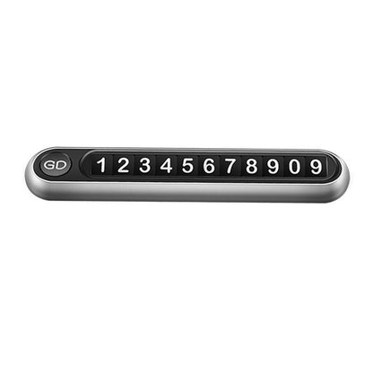 Hidden Number Metal Car Temporary Parking Number Plate Parking Card (Silver) by buy2fix
