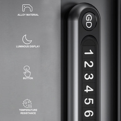 Hidden Number Metal Car Temporary Parking Number Plate Parking Card (Silver) by buy2fix