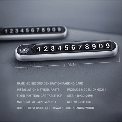 Hidden Number Metal Car Temporary Parking Number Plate Parking Card (Silver) by buy2fix