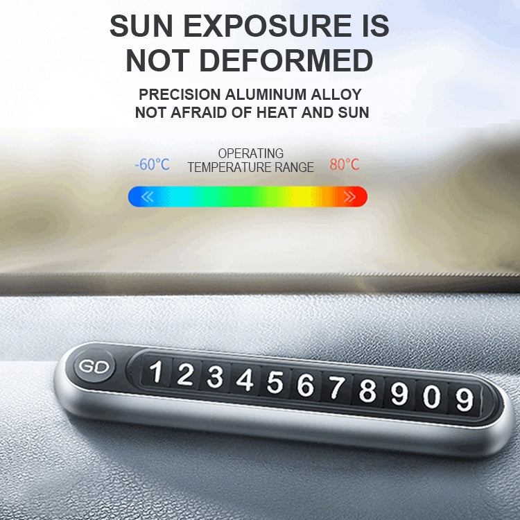 Hidden Number Metal Car Temporary Parking Number Plate Parking Card (Silver) by buy2fix