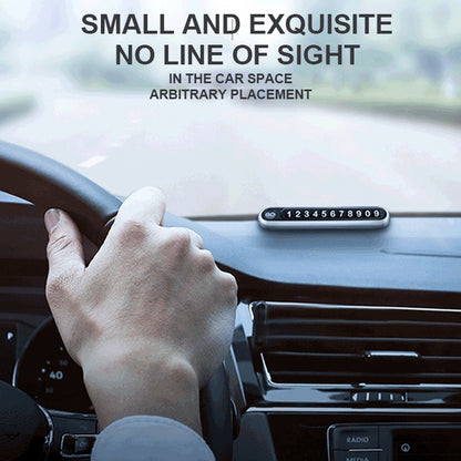 Hidden Number Metal Car Temporary Parking Number Plate Parking Card (Silver) by buy2fix