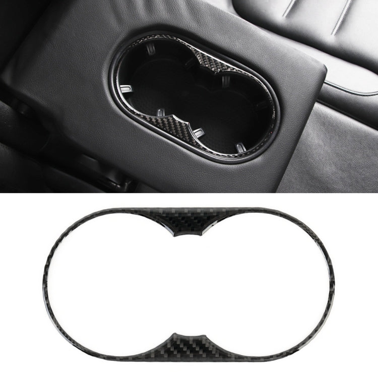 Car Carbon Fiber Rear Armrest Water Cup Holder Panel Decorative Sticker for Volkswagen Touareg 2011-2018 by buy2fix