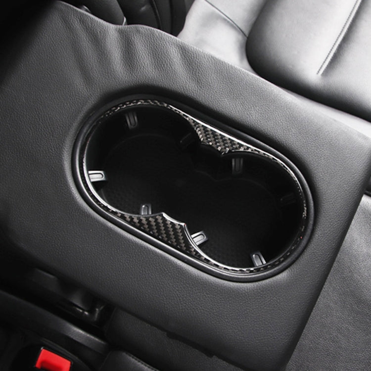 Car Carbon Fiber Rear Armrest Water Cup Holder Panel Decorative Sticker for Volkswagen Touareg 2011-2018 by buy2fix