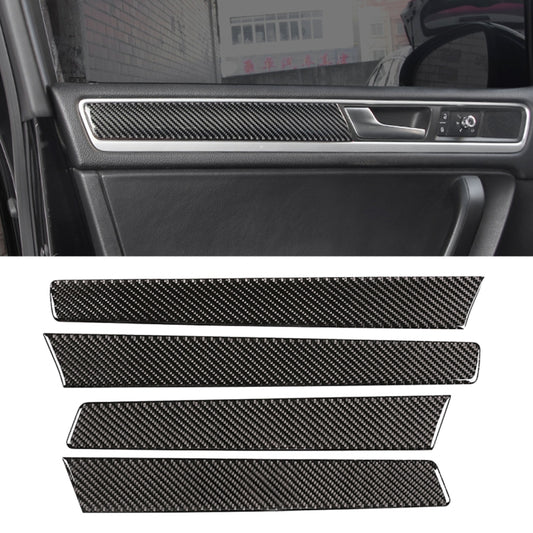 4 PCS Car Carbon Fiber Door Panel Decorative Sticker for Volkswagen Touareg 2011-2018 - Car Interior Mouldings by buy2fix | Online Shopping UK | buy2fix