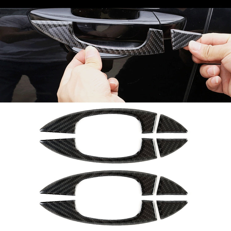8 PCS Car Carbon Fiber Door Inner and Outer Handle Panel Decorative Sticker for Volkswagen Touareg 2011-2018 by buy2fix