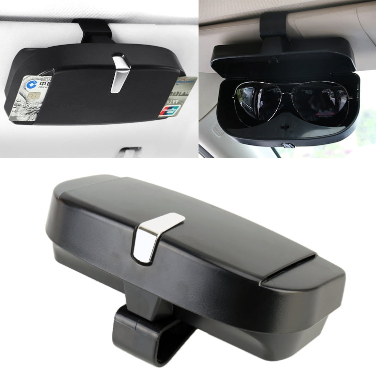 Car Multi-functional Glasses Case Sunglasses Box with Card Slot, Flat Style (Black) by buy2fix