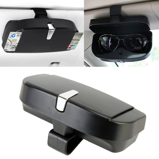 Car Multi-functional Glasses Case Sunglasses Box with Card Slot, Flat Style (Black) by buy2fix