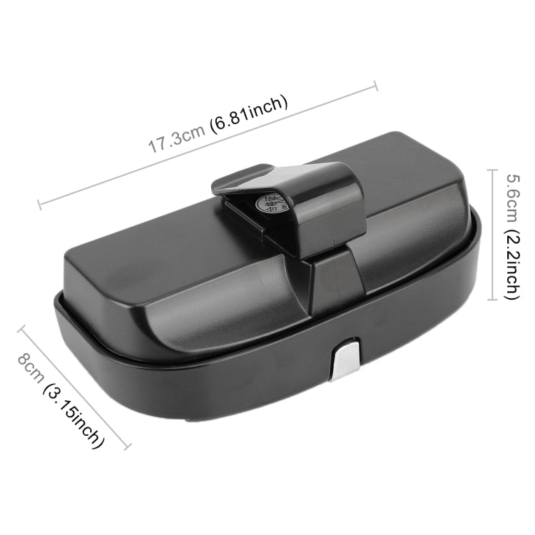 Car Multi-functional Glasses Case Sunglasses Box with Card Slot, Flat Style (Black) by buy2fix