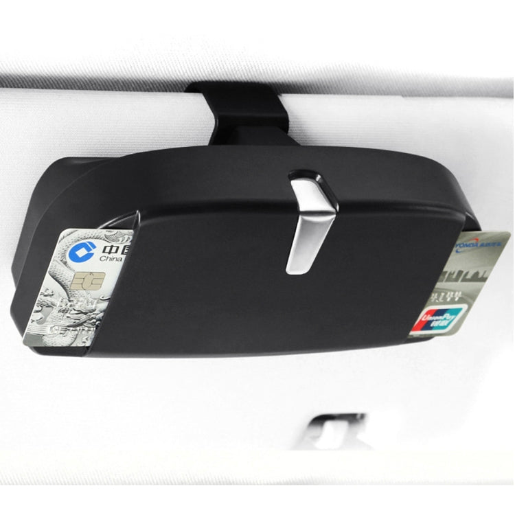 Car Multi-functional Glasses Case Sunglasses Box with Card Slot, Flat Style (Black) by buy2fix