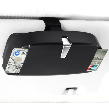 Car Multi-functional Glasses Case Sunglasses Box with Card Slot, Flat Style (Black) by buy2fix