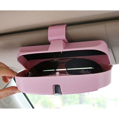 Car Multi-functional Glasses Case Sunglasses Box with Card Slot, Flat Style (Pink) by buy2fix