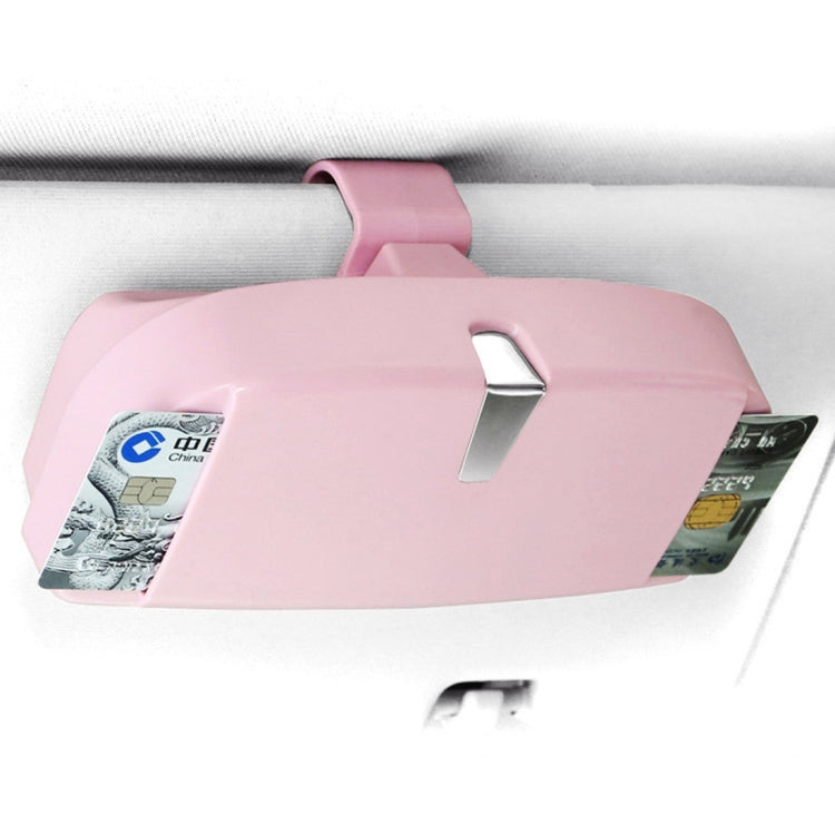 Car Multi-functional Glasses Case Sunglasses Box with Card Slot, Flat Style (Pink) by buy2fix
