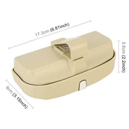 Car Multi-functional Glasses Case Sunglasses Box with Card Slot, Flat Style (Beige) by buy2fix